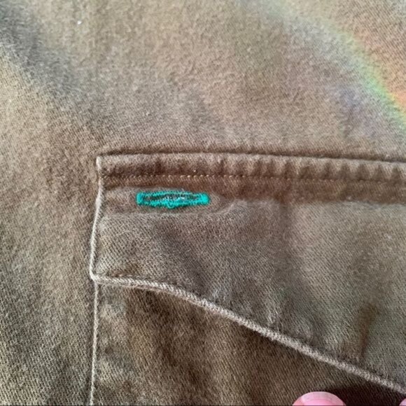 Vintage Grunge 90’s Olive Green Tommy Hilfiger Crest Logo Shirt M - Picture 7 of 9